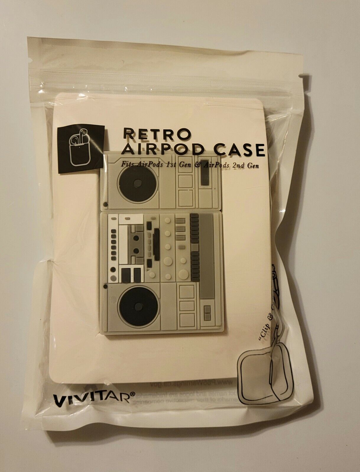 Vivitar Airpods Retro Protective Case Apple Pro Boombox Hip Hop Silicone w/ Clip